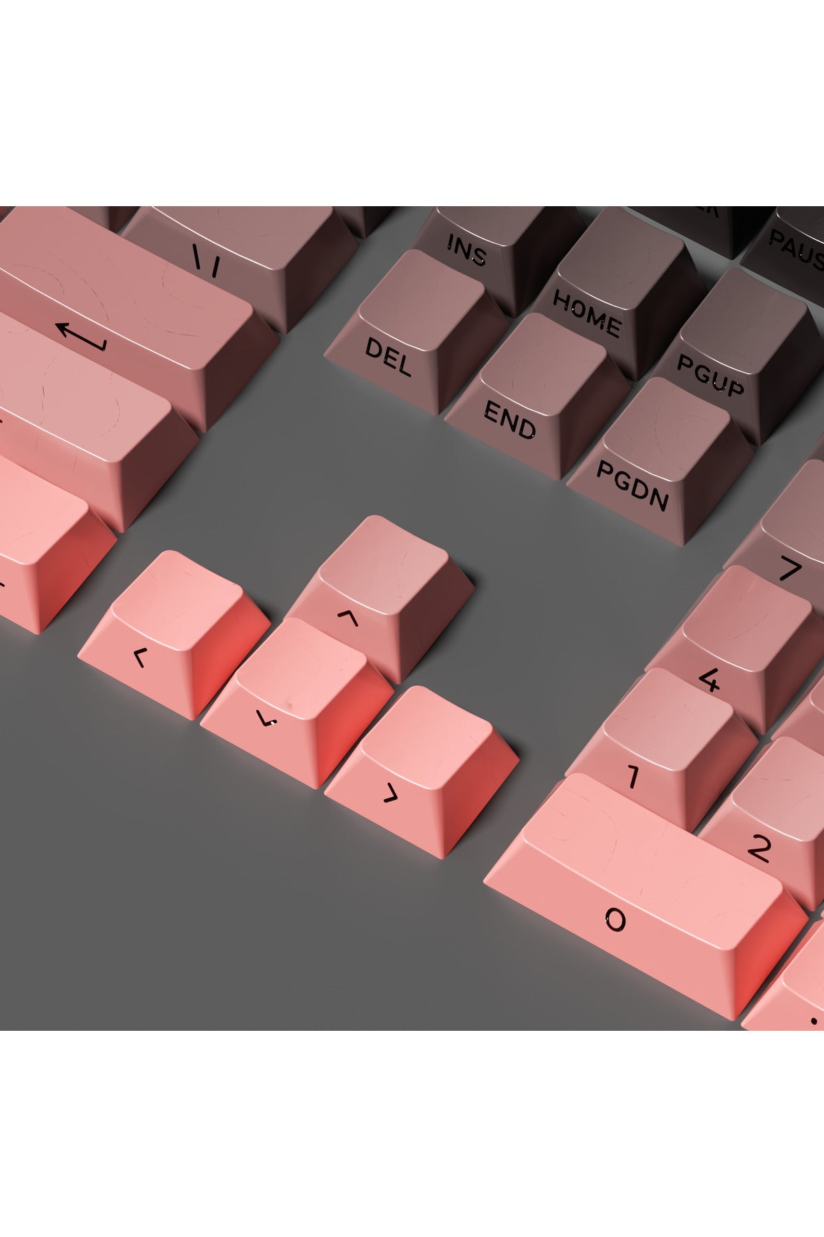 MEKANİK KLAVYE KEYCAP SETİ MAVİ-BEYAZ KADEMELİ 136 TUŞLU KEYCAP - Pembe - Siyah ürün görseli 4