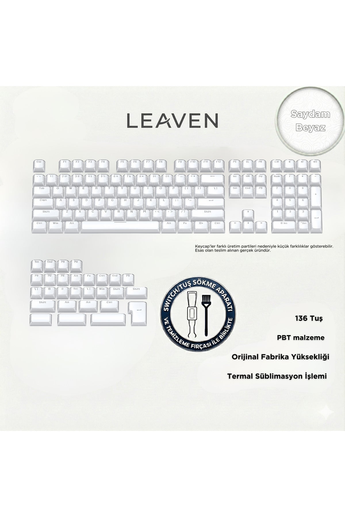 MEKANİK KLAVYE CRYSTAL JELLY KEYCAPS -136 TUŞLU KRİSTAL Jelly YARI SAYDAM OEM PROFİL PEMBE TUŞ TAKIMI - Beyaz ürün görseli 1