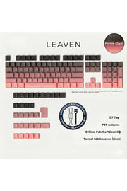 MEKANİK KLAVYE KEYCAP SETİ MAVİ-BEYAZ KADEMELİ 136 TUŞLU KEYCAP - Pembe - Siyah ürün görseli 1