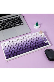 MEKANİK KLAVYE KEYCAP SETİ MAVİ-BEYAZ KADEMELİ 136 TUŞLU KEYCAP - Mor - Beyaz ürün görseli 3