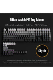 Mekanik Klavye Keycaps Seti- 130 Tuş PBT Çift Baskılı-Alttan Baskılı Gradyen Renkli - Siyah ürün görseli 1