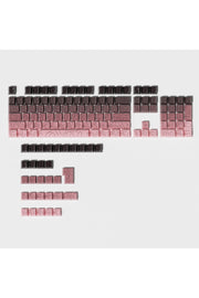 MEKANİK KLAVYE TUŞ TAKIMI -PBT ÇİFT BASKI KEYCAP SETİ- ÇİZGİ DESENLİ 137 TUŞLU -PEMBE BEYAZ GRADYEN TUŞ TAKIMI - Pembe - Siy…