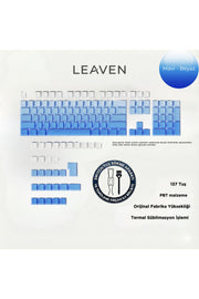 MEKANİK KLAVYE KEYCAP SETİ MAVİ-BEYAZ KADEMELİ 136 TUŞLU KEYCAP - Mavi - Beyaz ürün görseli 1