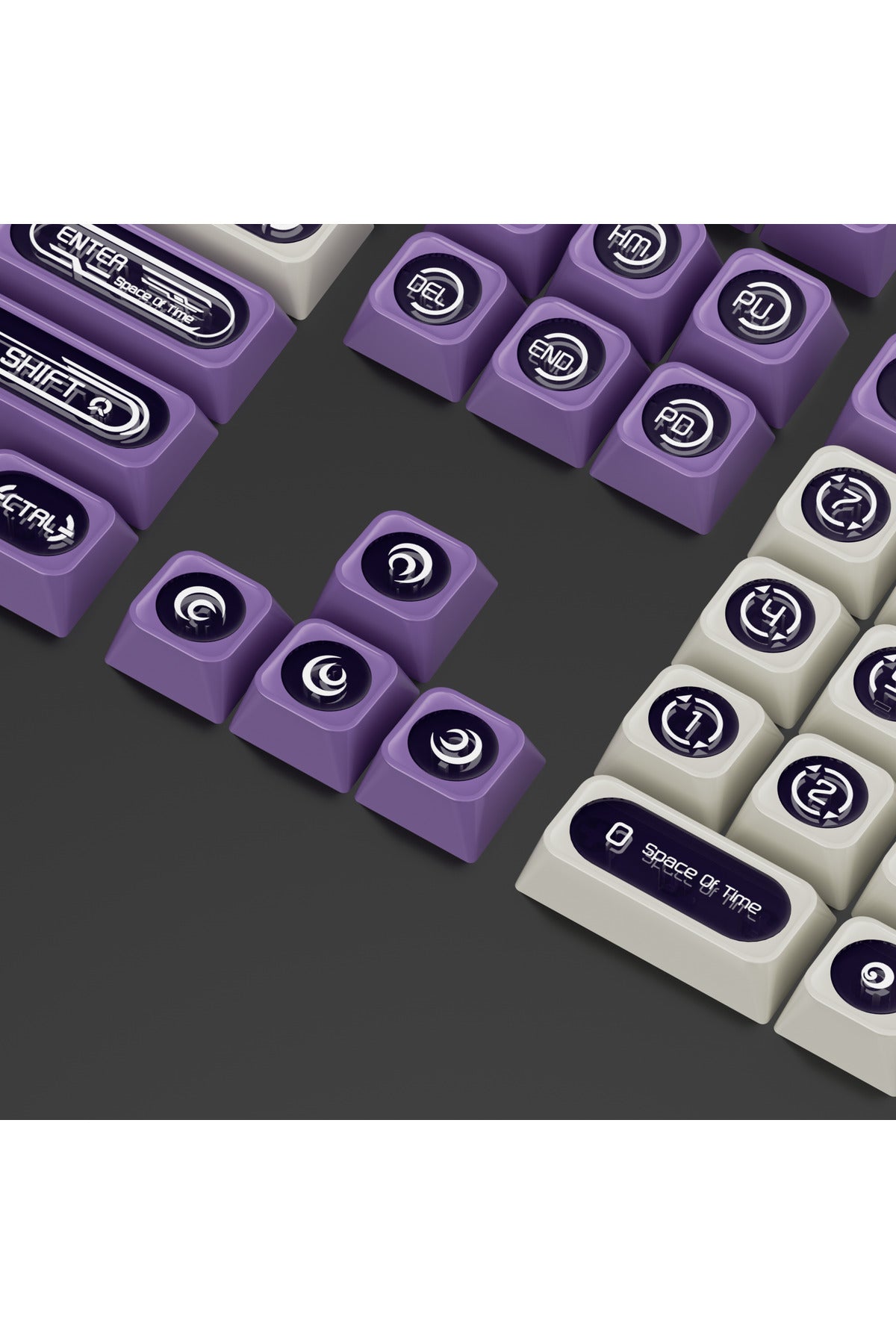 MEKANİK KLAVYE KEYCAP -136 TUŞLU YEŞİL-BEYAZ OPAL TUŞ TAKIMI - Mor - Beyaz ürün görseli 2