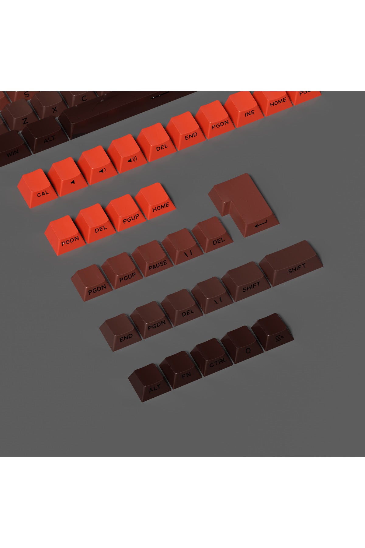 MEKANİK KLAVYE KEYCAP SETİ MAVİ-BEYAZ KADEMELİ 136 TUŞLU KEYCAP - Kırmızı - Siyah ürün görseli 2