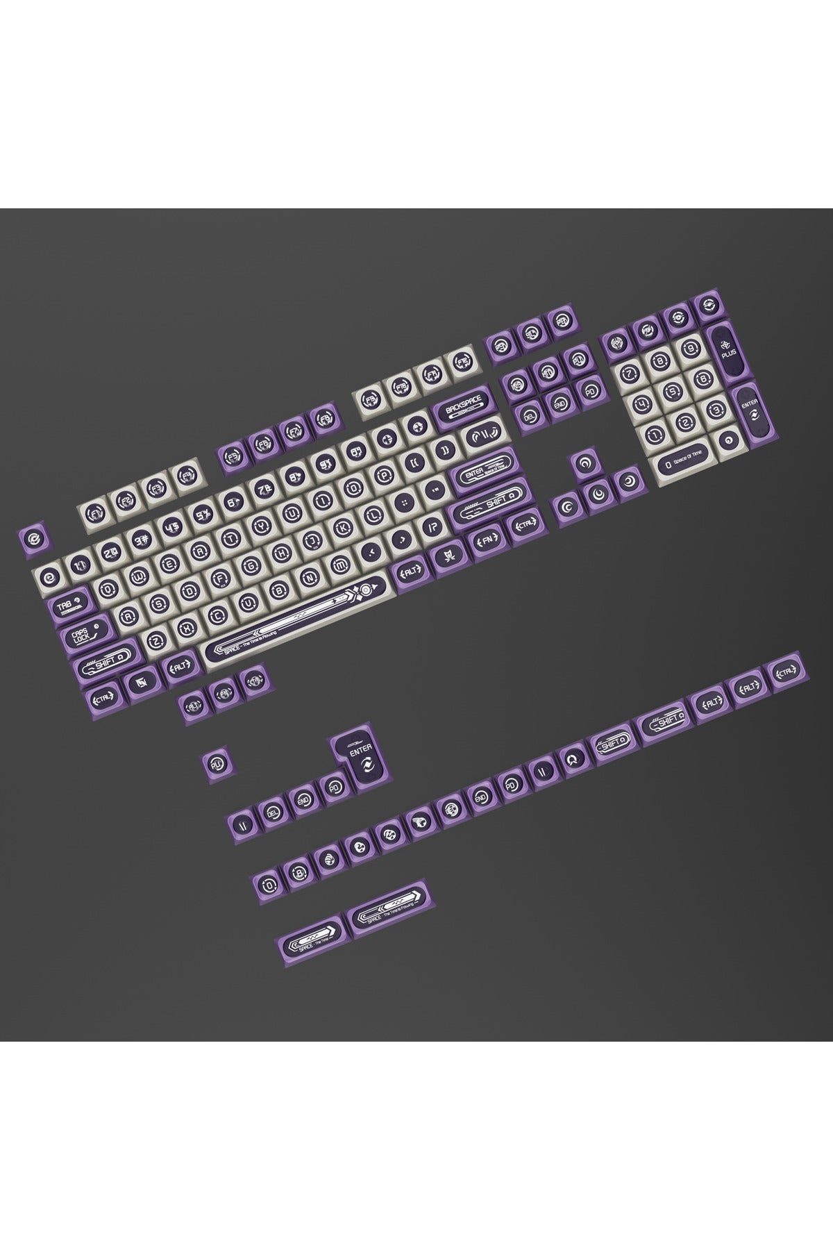 MEKANİK KLAVYE KEYCAP -136 TUŞLU YEŞİL-BEYAZ OPAL TUŞ TAKIMI - Mor - Beyaz ürün görseli 5