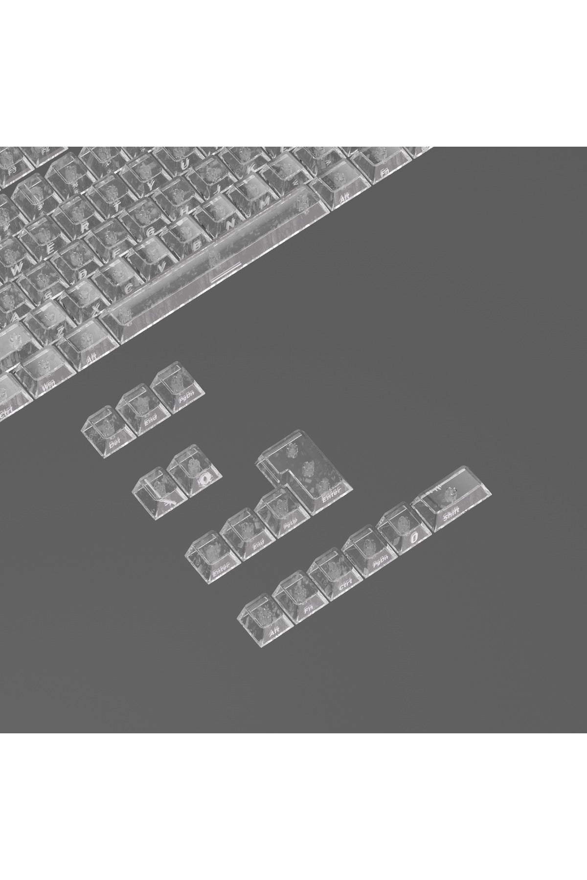Mekanik Klavye Tuş Takımı Simli Şeffaf RGB Keycaps - Şeffaf ürün görseli 3