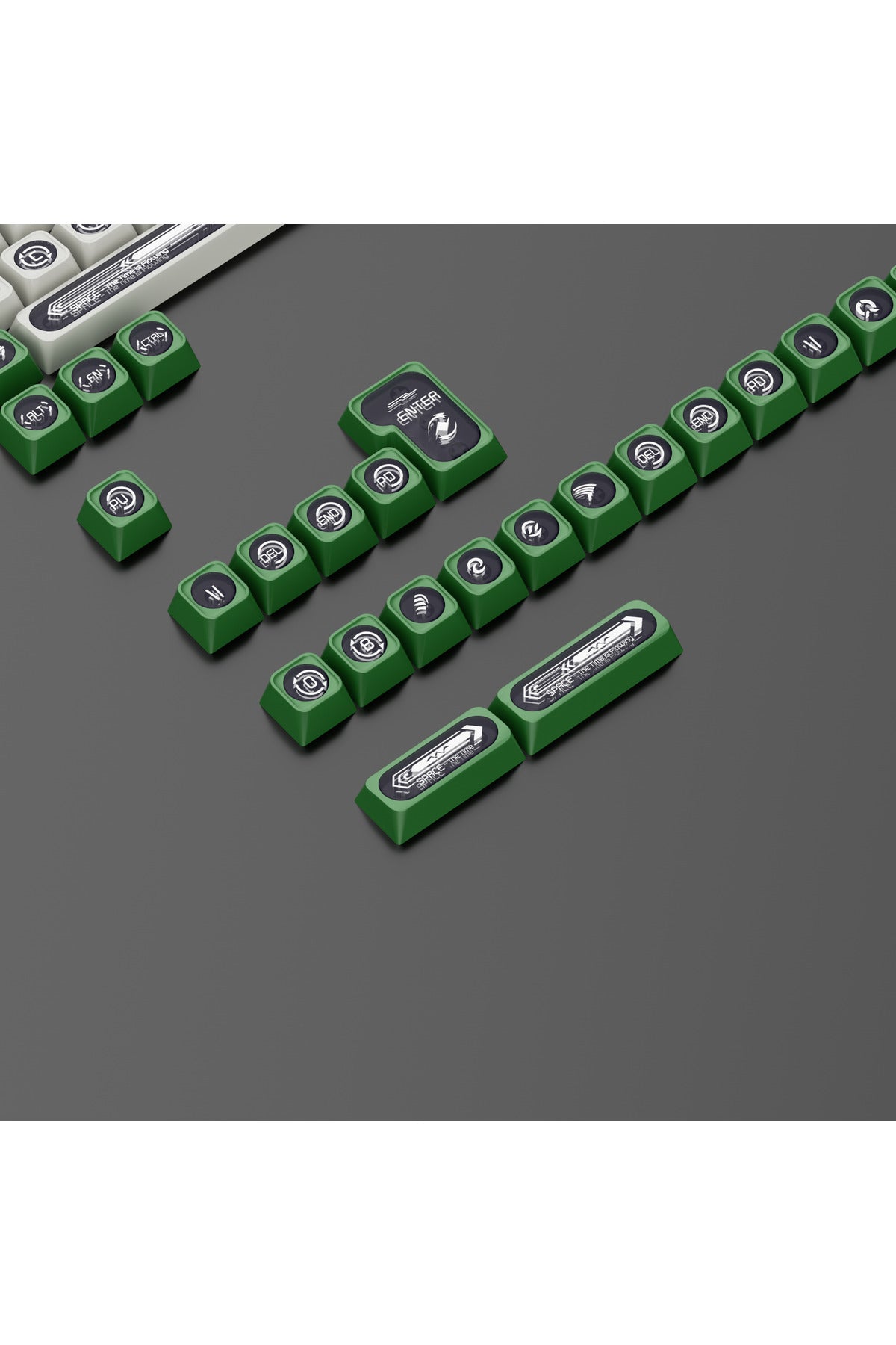 MEKANİK KLAVYE KEYCAP -136 TUŞLU YEŞİL-BEYAZ OPAL TUŞ TAKIMI - Yeşil - Beyaz ürün görseli 1