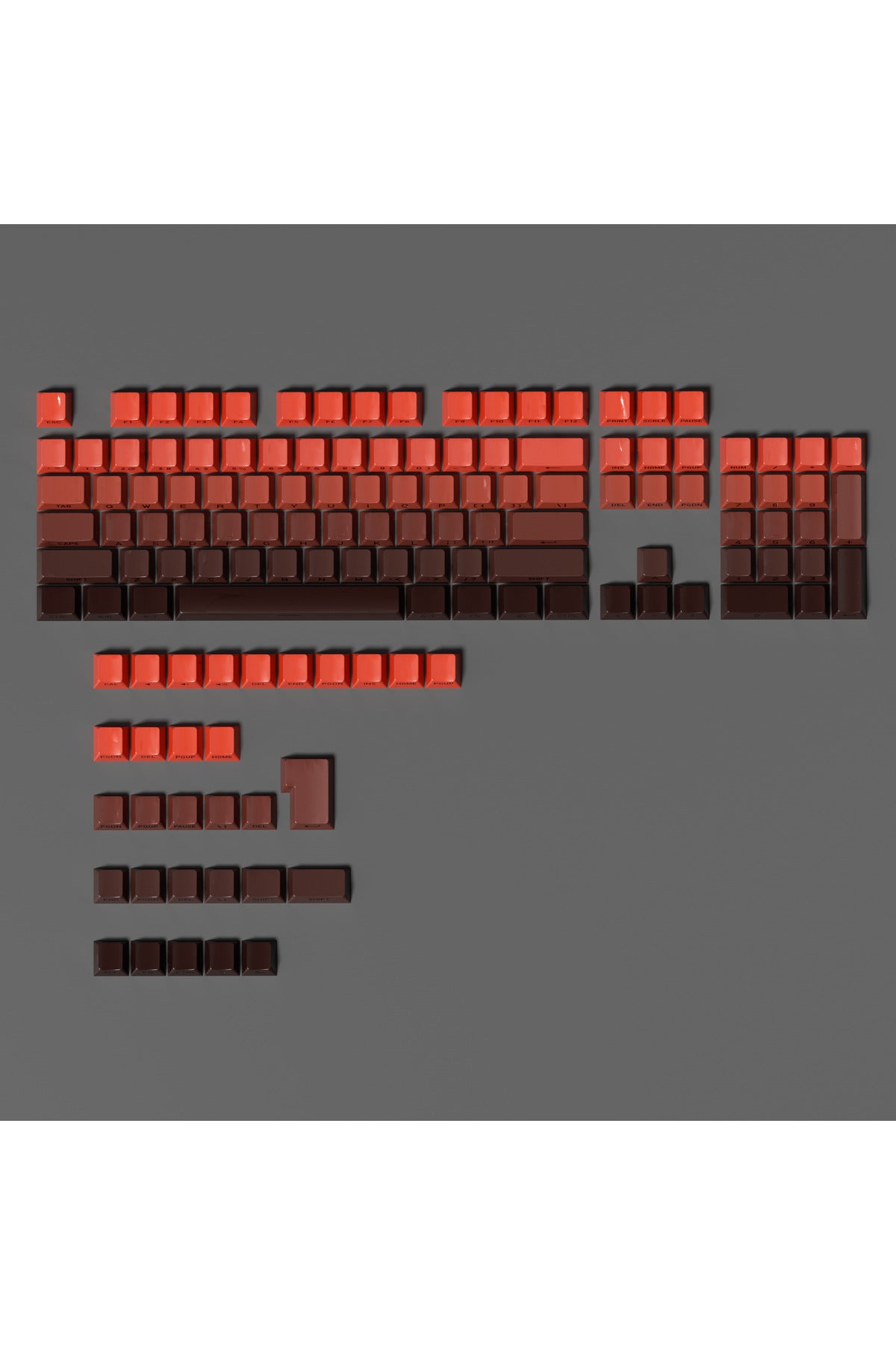 MEKANİK KLAVYE KEYCAP SETİ MAVİ-BEYAZ KADEMELİ 136 TUŞLU KEYCAP - Kırmızı - Siyah ürün görseli 5