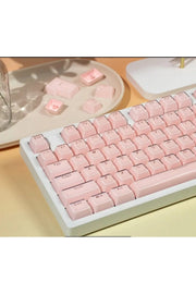 MEKANİK KLAVYE CRYSTAL JELLY KEYCAPS -136 TUŞLU KRİSTAL Jelly YARI SAYDAM OEM PROFİL PEMBE TUŞ TAKIMI - Pembe ürün görseli 5