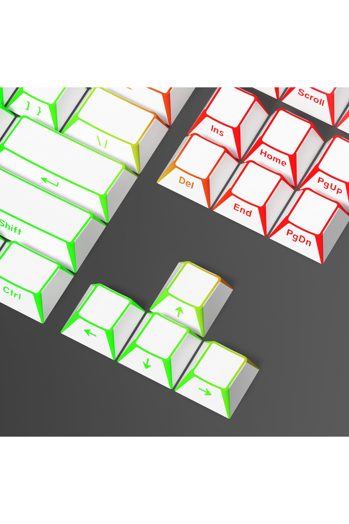 Folding Shadow 132 Tuş Işık Geçirgen RGB Uyumlu PBT Tuş Takım Seti - Beyaz (8643shadow) ürün görseli 3