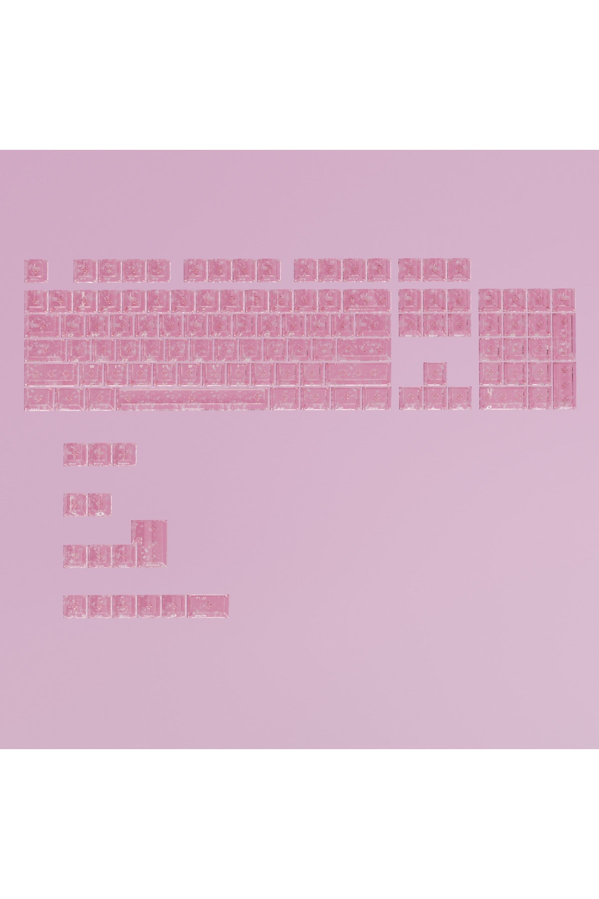 Mekanik Klavye Tuş Takımı Simli Şeffaf RGB Keycaps - Pembe ürün görseli 6