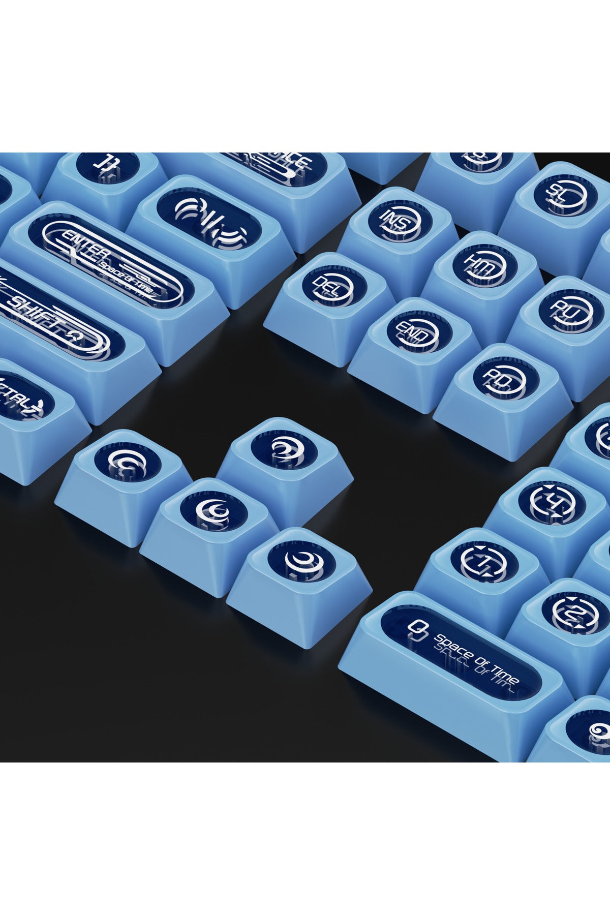 KLAVYE KEYCAPS -136 TUŞLU KIRMIZI, YARI ŞEFFAF IŞIK GEÇİREN TUŞ TAKIMI - Mavi ürün görseli 5