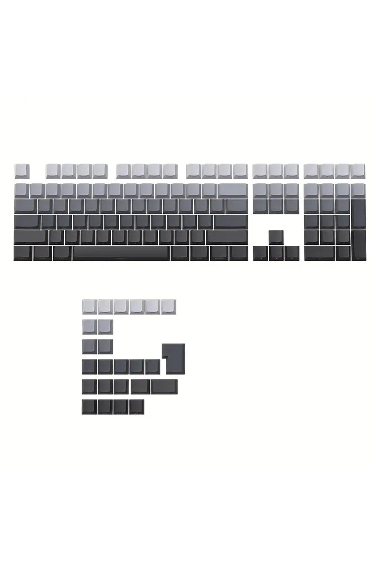 Mekanik Klavye Keycaps Seti- 130 Tuş PBT Çift Baskılı-Alttan Baskılı Gradyen Renkli - Siyah ürün görseli 3