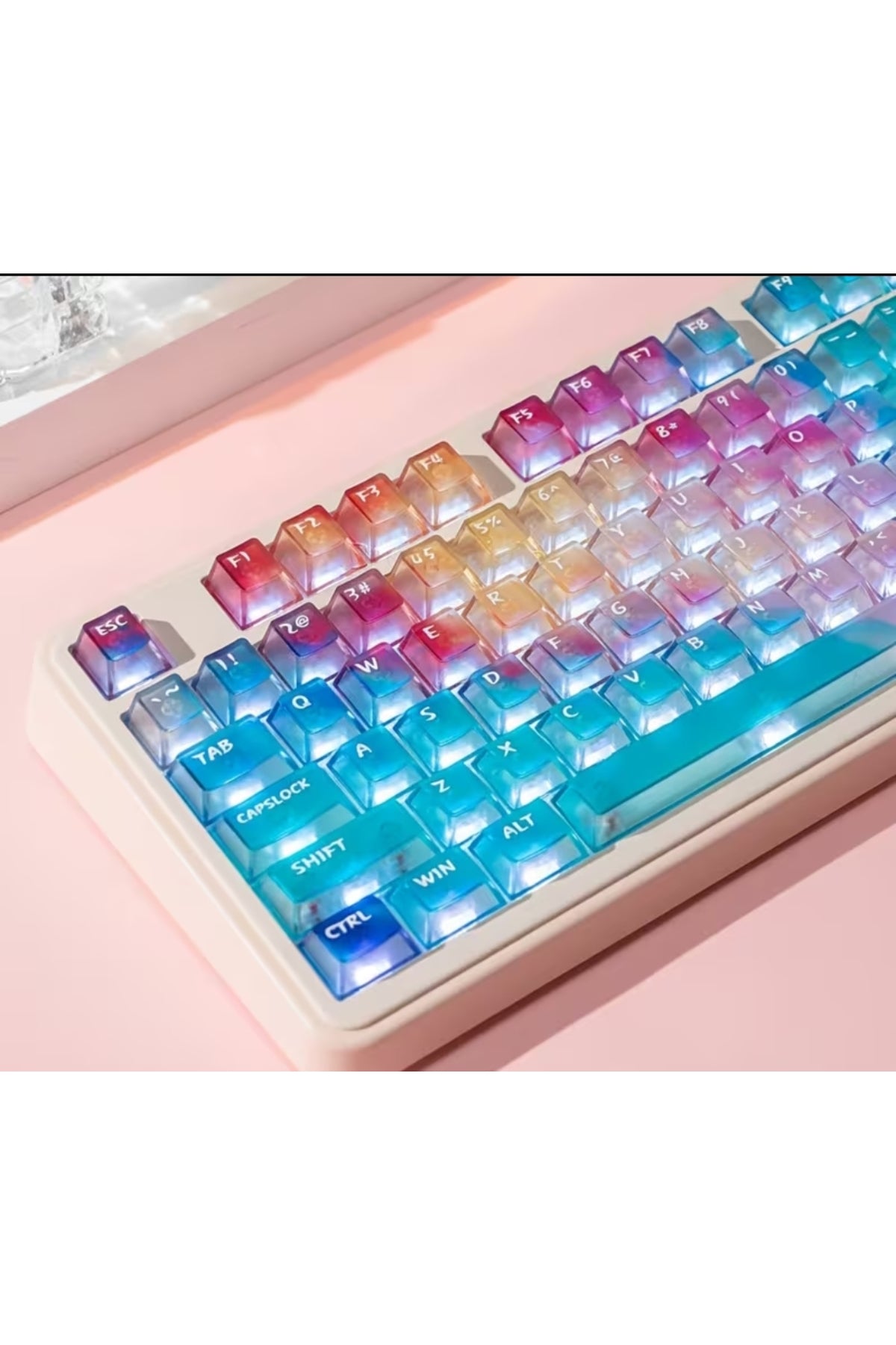 Nebula bulutu Keycaps Renkli Sisli Mekanik RGB Klavye Tuş Takımı - Lacivert ürün görseli 2