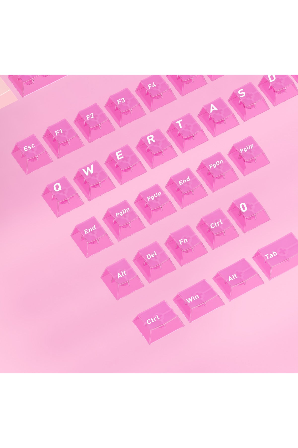 Klavye Keycaps 163 Tuşlu Şeffaf Tuş Takımı - Kırmızı (40) ürün görseli 4