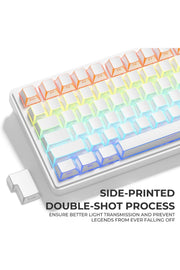 Folding Shadow 132 Tuş Işık Geçirgen RGB Uyumlu PBT Tuş Takım Seti - Beyaz (ygg8643) ürün görseli 6