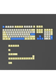 MEKANİK KLAVE- PBT ÇİFT BASKI KEYCAP SETİ GRİ SİYAH- KREM 128 TUŞLU KEYCAP - Sarı - Mavi ürün görseli 2