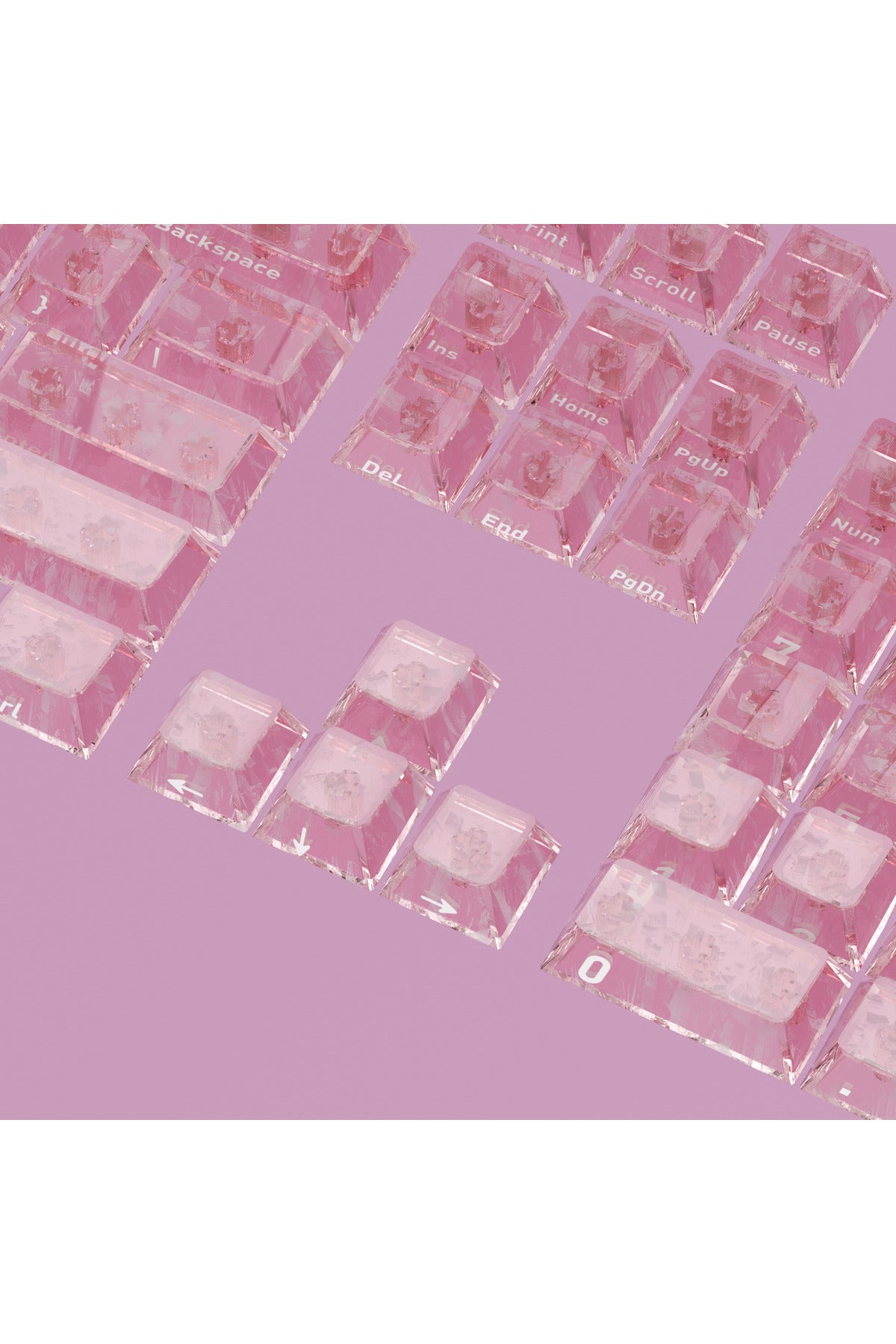 Mekanik Klavye Tuş Takımı Simli Şeffaf RGB Keycaps - Pembe ürün görseli 3