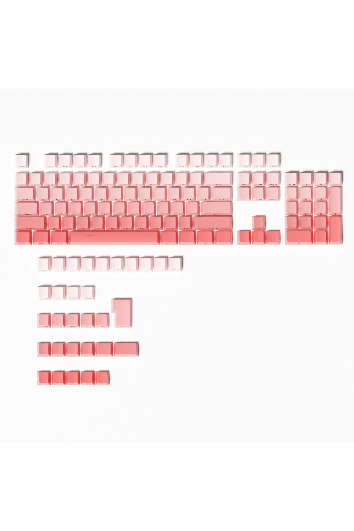 MEKANİK KLAVYE KEYCAP SETİ MAVİ-BEYAZ KADEMELİ 136 TUŞLU KEYCAP - Pudra - Beyaz ürün görseli 4