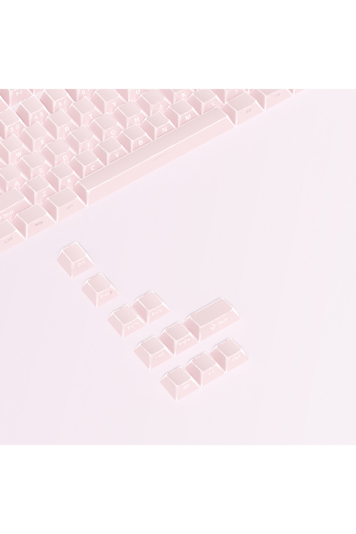 Folding Shadow 132 Tuş Işık Geçirgen RGB Uyumlu PBT Tuş Takım Seti - Pembe ürün görseli 3