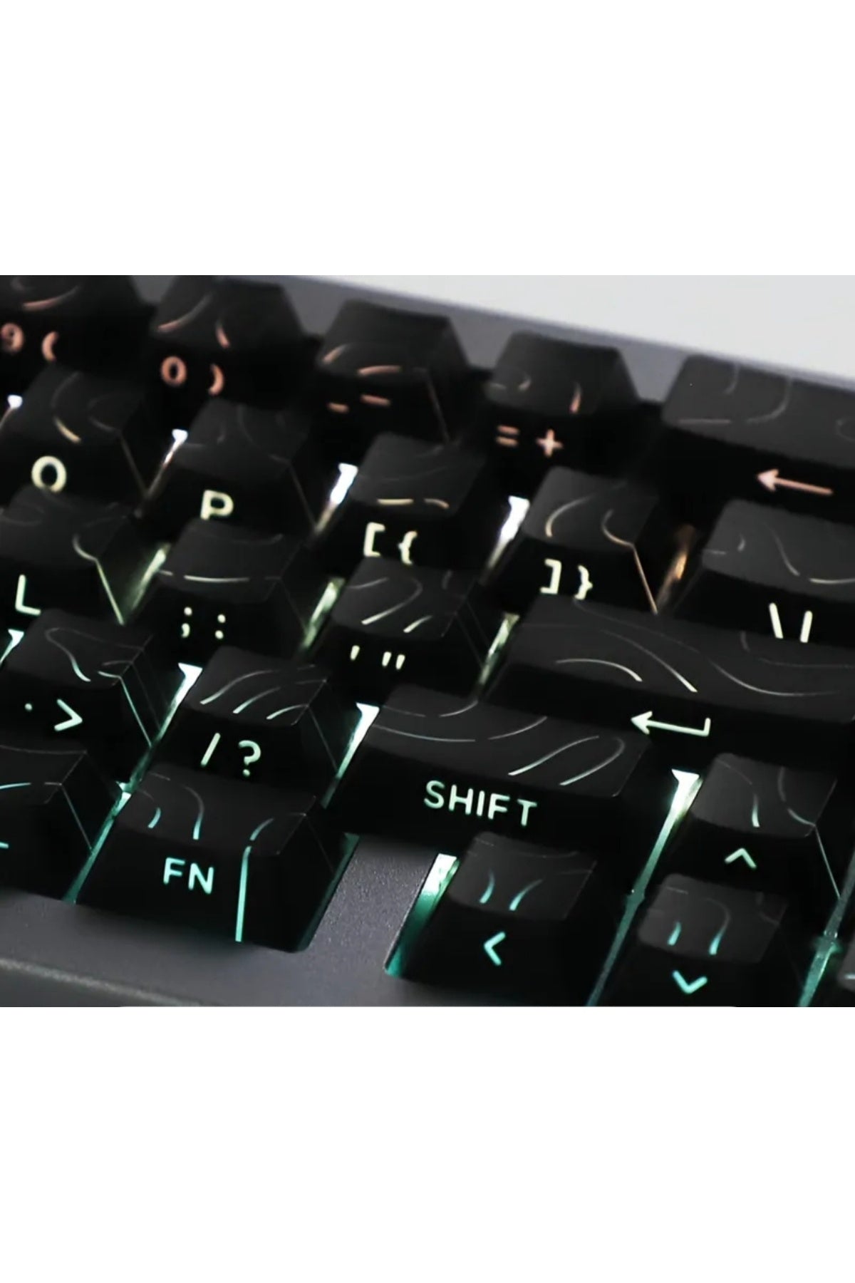 Mekanik Klavye Keycaps Seti- 130 Tuş PBT Çift Baskılı-Alttan Baskılı Gradyen Renkli - Çizgili Siyah ürün görseli 6