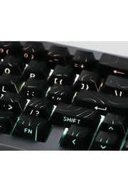 Mekanik Klavye Keycaps Seti- 130 Tuş PBT Çift Baskılı-Alttan Baskılı Gradyen Renkli - Çizgili Siyah ürün görseli 6