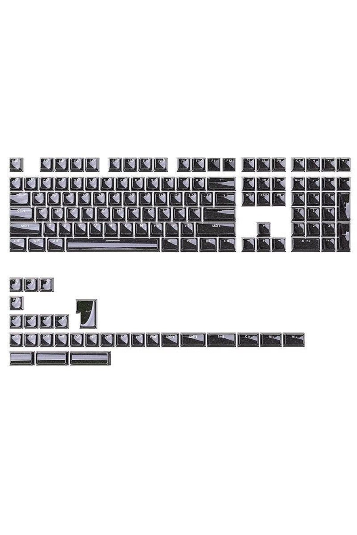 Mekanik Klavye Crystal Jelly Keycap -136 Tuşlu Yarı Saydam Oem RGB Tuş Takımı - Siyah ürün görseli 2
