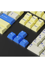 MEKANİK KLAVE- PBT ÇİFT BASKI KEYCAP SETİ GRİ SİYAH- KREM 128 TUŞLU KEYCAP - Sarı - Mavi ürün görseli 6