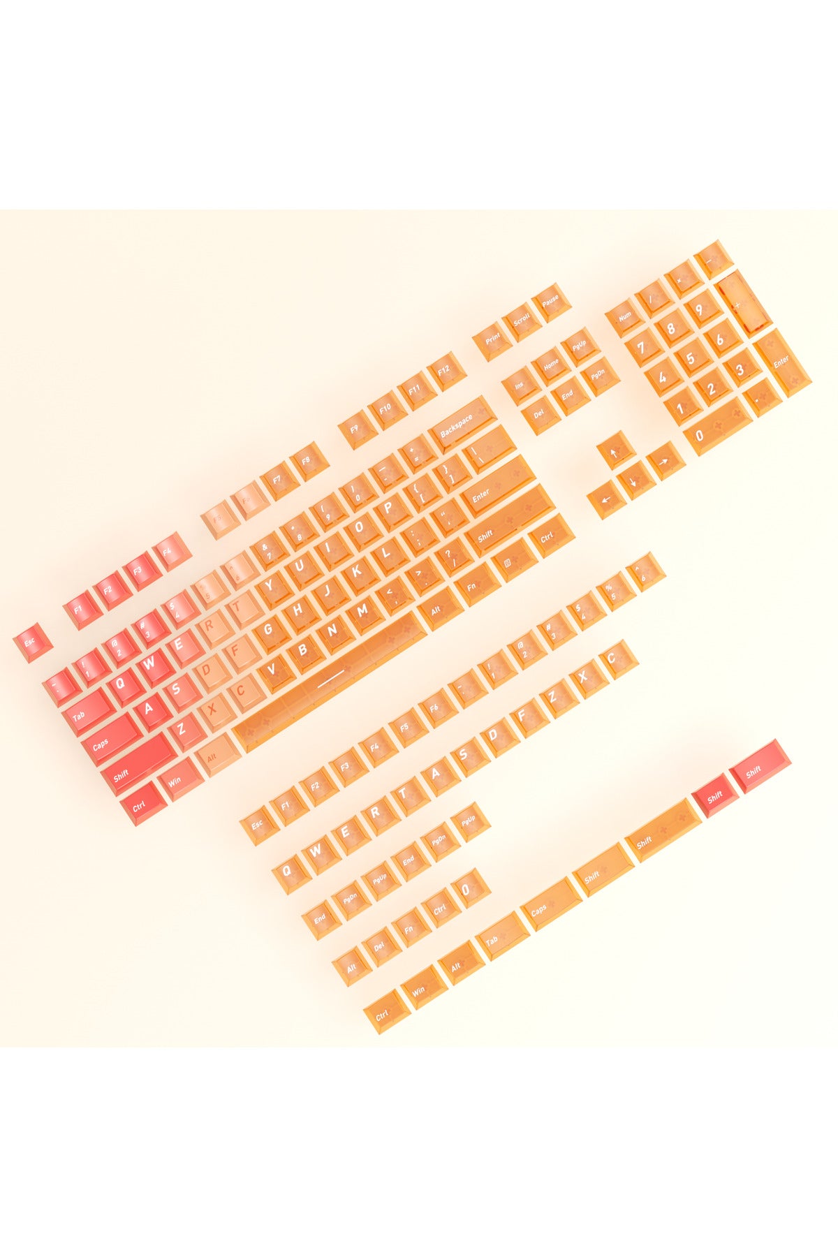 Klavye Keycaps 163 Tuşlu Şeffaf Tuş Takımı - Turuncu ürün görseli 5