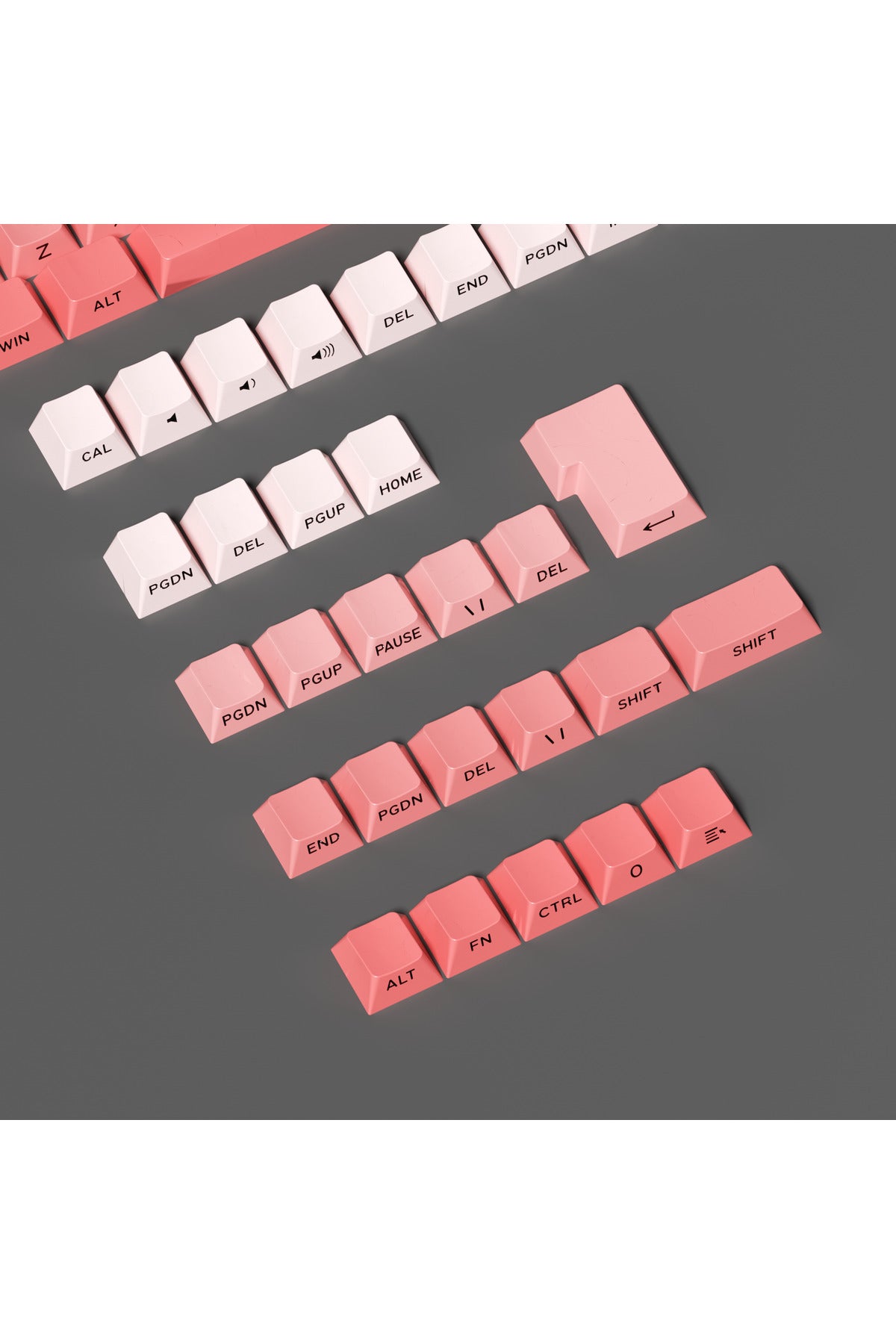 MEKANİK KLAVYE KEYCAP SETİ MAVİ-BEYAZ KADEMELİ 136 TUŞLU KEYCAP - Pudra - Beyaz ürün görseli 2
