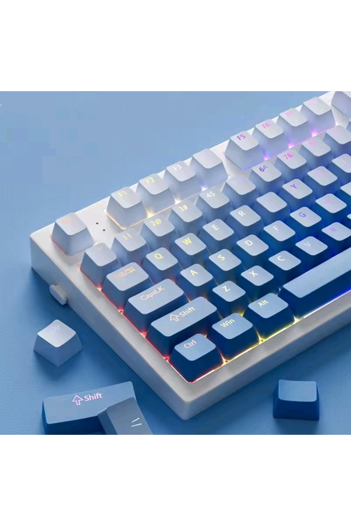 Gradient Mekanik Klavye OEM Profil RGB Tuş Takımı PBT - Mavi ürün görseli 2
