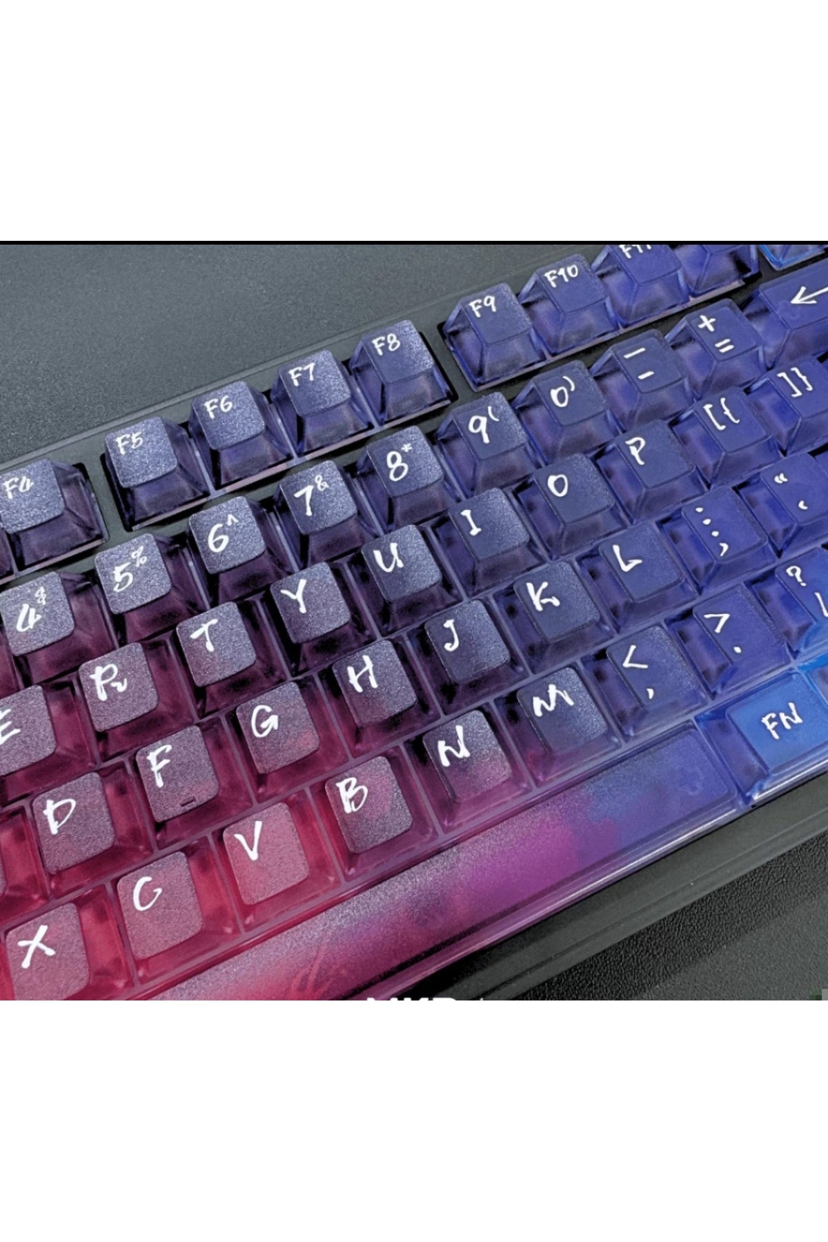 Nebula bulutu Keycaps Renkli Sisli Mekanik RGB Klavye Tuş Takımı - Şeffaf ürün görseli 3