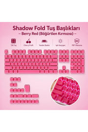 Folding Shadow 132 Tuş Işık Geçirgen RGB Uyumlu PBT Tuş Takım Seti - Kırmızı ürün görseli 1