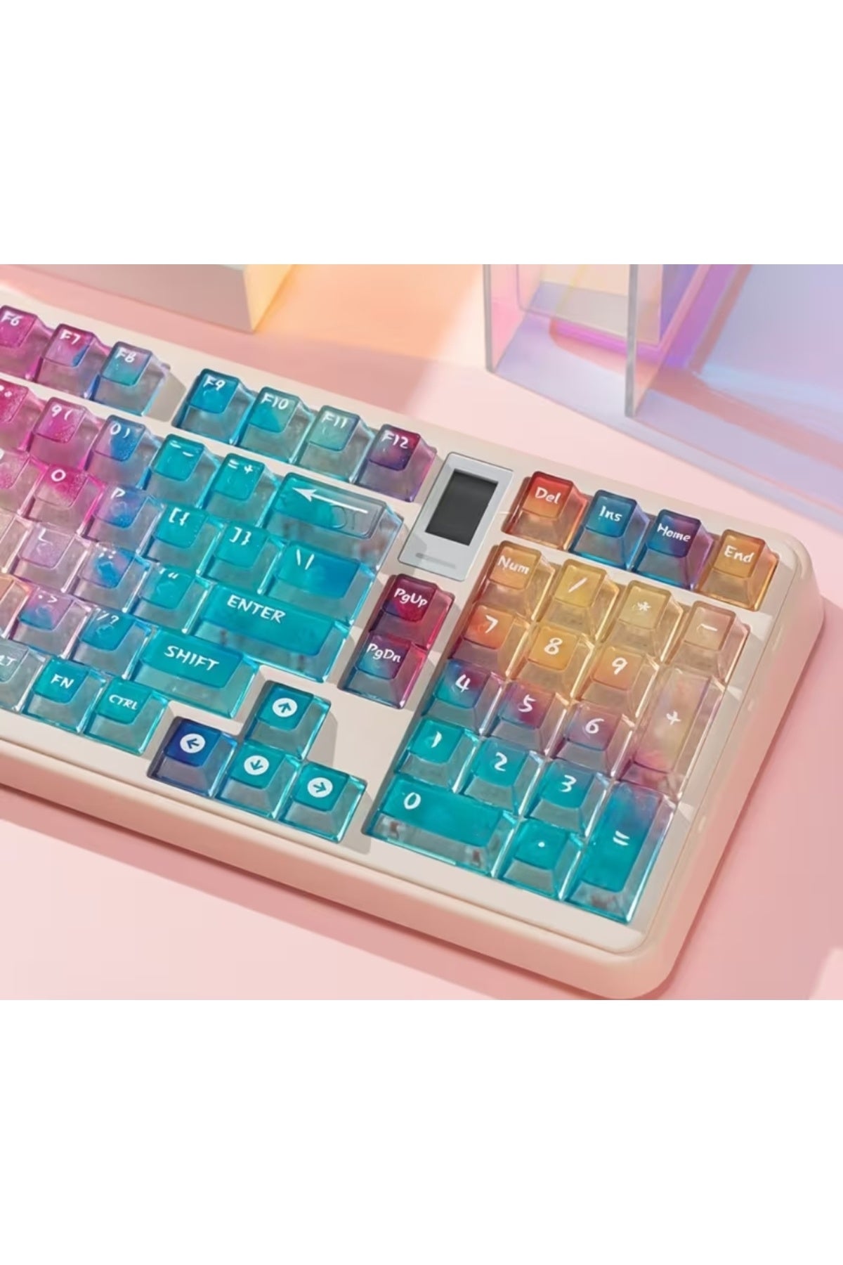 Nebula bulutu Keycaps Renkli Sisli Mekanik RGB Klavye Tuş Takımı - Lacivert ürün görseli 3
