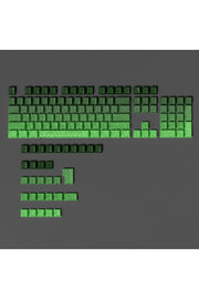 MEKANİK KLAVYE TUŞ TAKIMI -PBT ÇİFT BASKI KEYCAP SETİ- ÇİZGİ DESENLİ 137 TUŞLU -PEMBE BEYAZ GRADYEN TUŞ TAKIMI - Yeşil - Siy…