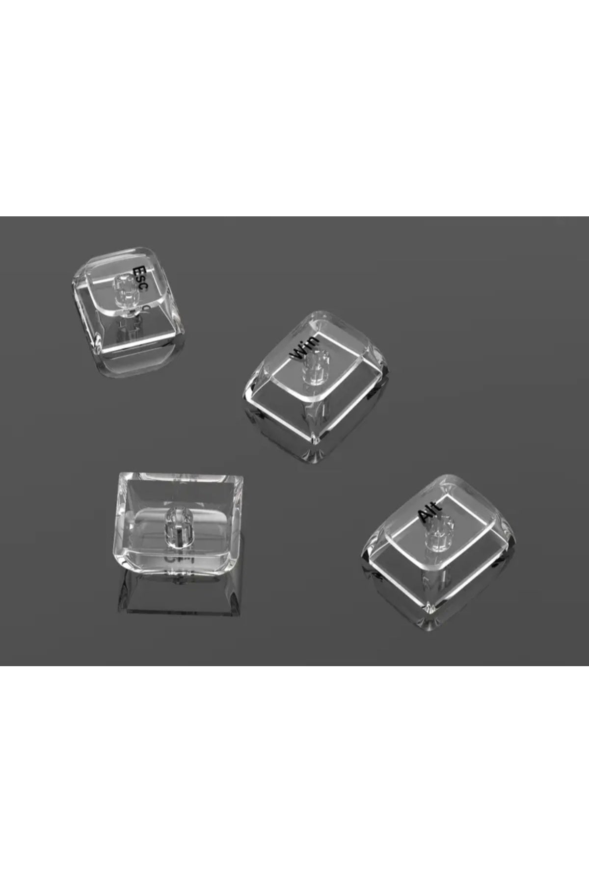 MEKANİK KLAVYE KEYCAP - RGB 118 TUŞLU ŞEFFAF TUŞ TAKIMI - Şeffaf Beyaz ürün görseli 2