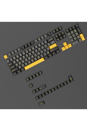 MEKANİK KLAVE- PBT ÇİFT BASKI KEYCAP SETİ GRİ SİYAH- KREM 128 TUŞLU KEYCAP - Siyah - Sarı ürün görseli 2