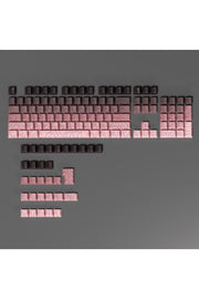MEKANİK KLAVYE TUŞ TAKIMI -PBT ÇİFT BASKI KEYCAP SETİ- ÇİZGİ DESENLİ 137 TUŞLU -PEMBE BEYAZ GRADYEN TUŞ TAKIMI - Pembe - Siy…