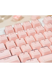 MEKANİK KLAVYE CRYSTAL JELLY KEYCAPS -136 TUŞLU KRİSTAL Jelly YARI SAYDAM OEM PROFİL PEMBE TUŞ TAKIMI - Pembe ürün görseli 4