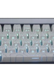 MEKANİK KLAVYE TUŞ TAKIMI-PBT ÇİFT BASKI KEYCAP SETİ- ÇİZGİ DESENLİ 97 TUŞLU -KIRMIZI TUŞ TAKIMI - Desenli Beyaz ürün görsel…
