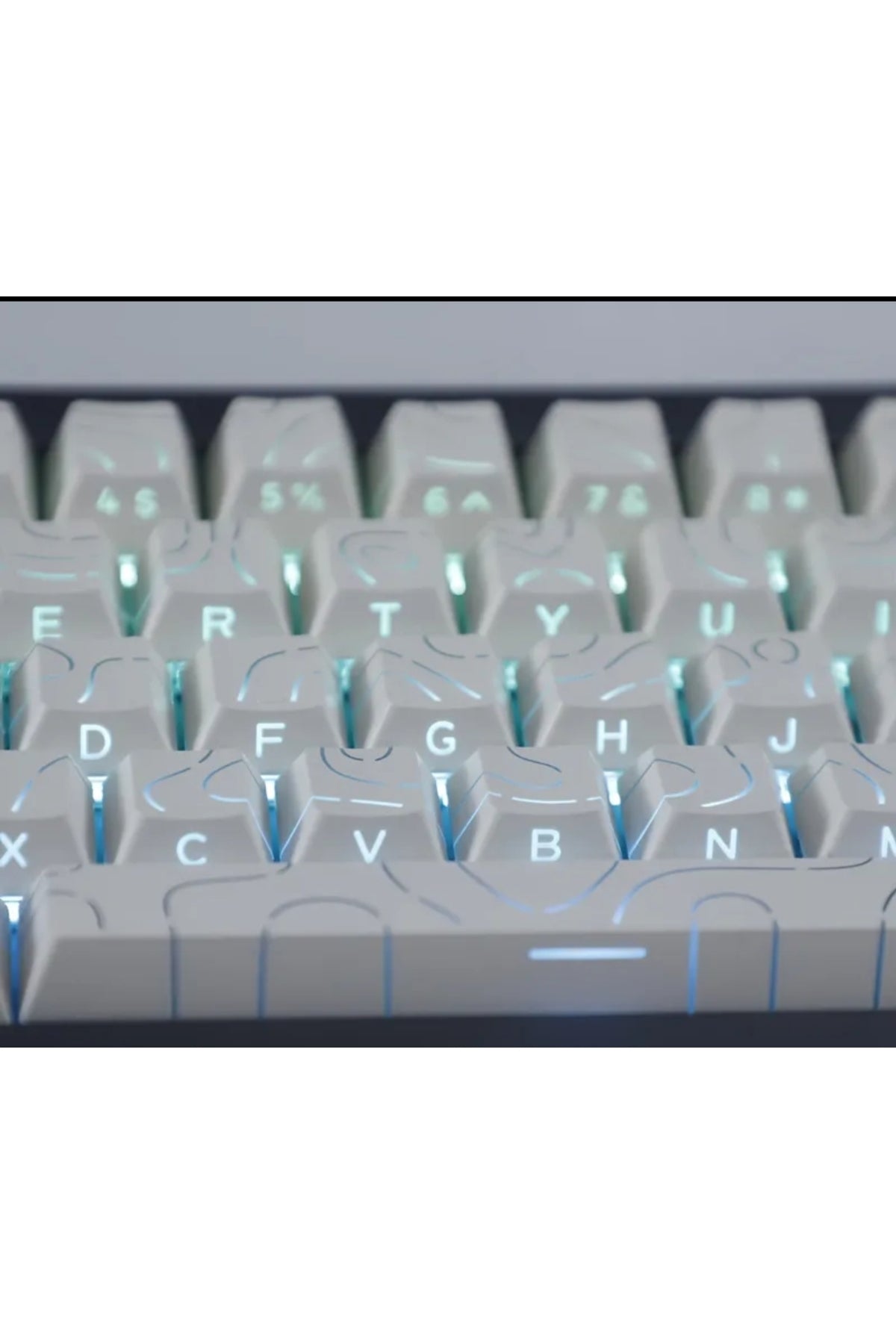 Mekanik Klavye Keycaps Seti- 130 Tuş PBT Çift Baskılı-Alttan Baskılı Gradyen Renkli - Çizgili Beyaz ürün görseli 6